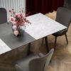 Stalas TIZIANO extension table, Spalva: top - light grey / dark grey, legs - dark grey