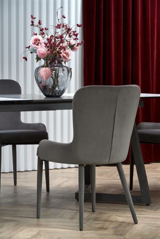 Stalas TIZIANO extension table, Spalva: top - light grey / dark grey, legs - dark grey