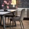 Stalas TIZIANO extension table, Spalva: top - light grey / dark grey, legs - dark grey