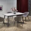 Stalas TIZIANO extension table, Spalva: top - light grey / dark grey, legs - dark grey