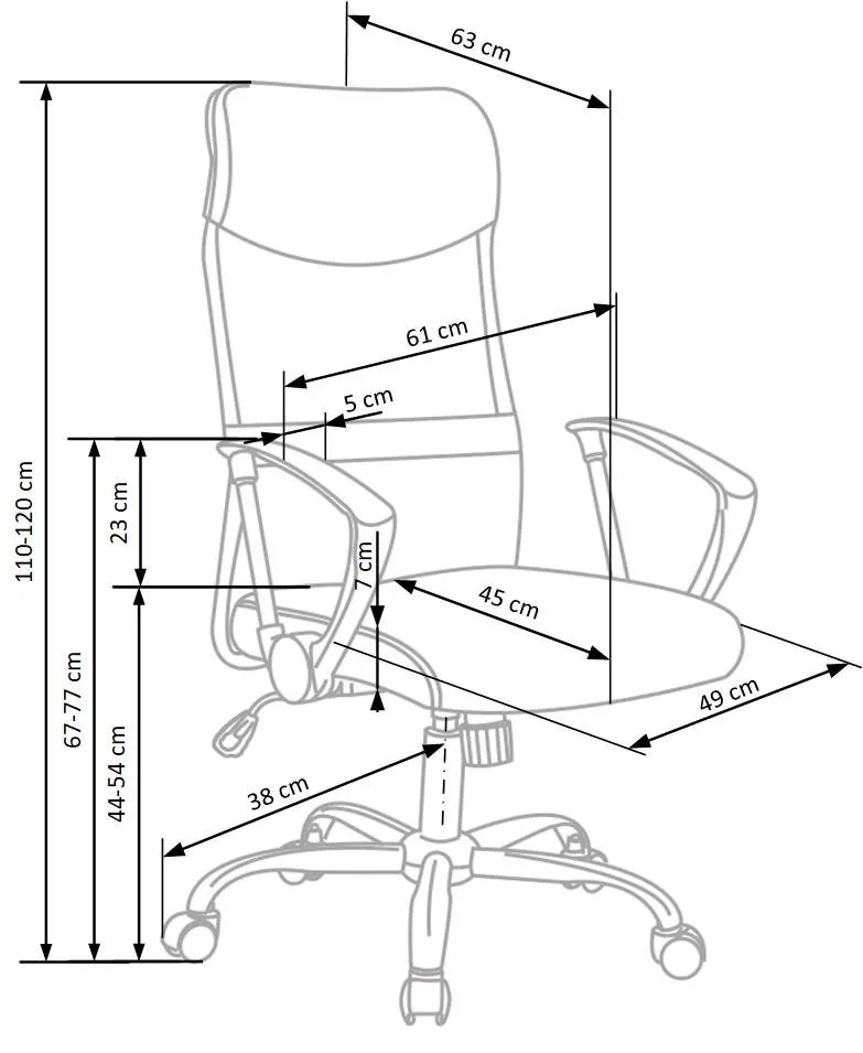 ZO-ZF101439-3 Pilka VIRE biuro kėdė su moderniu dizainu