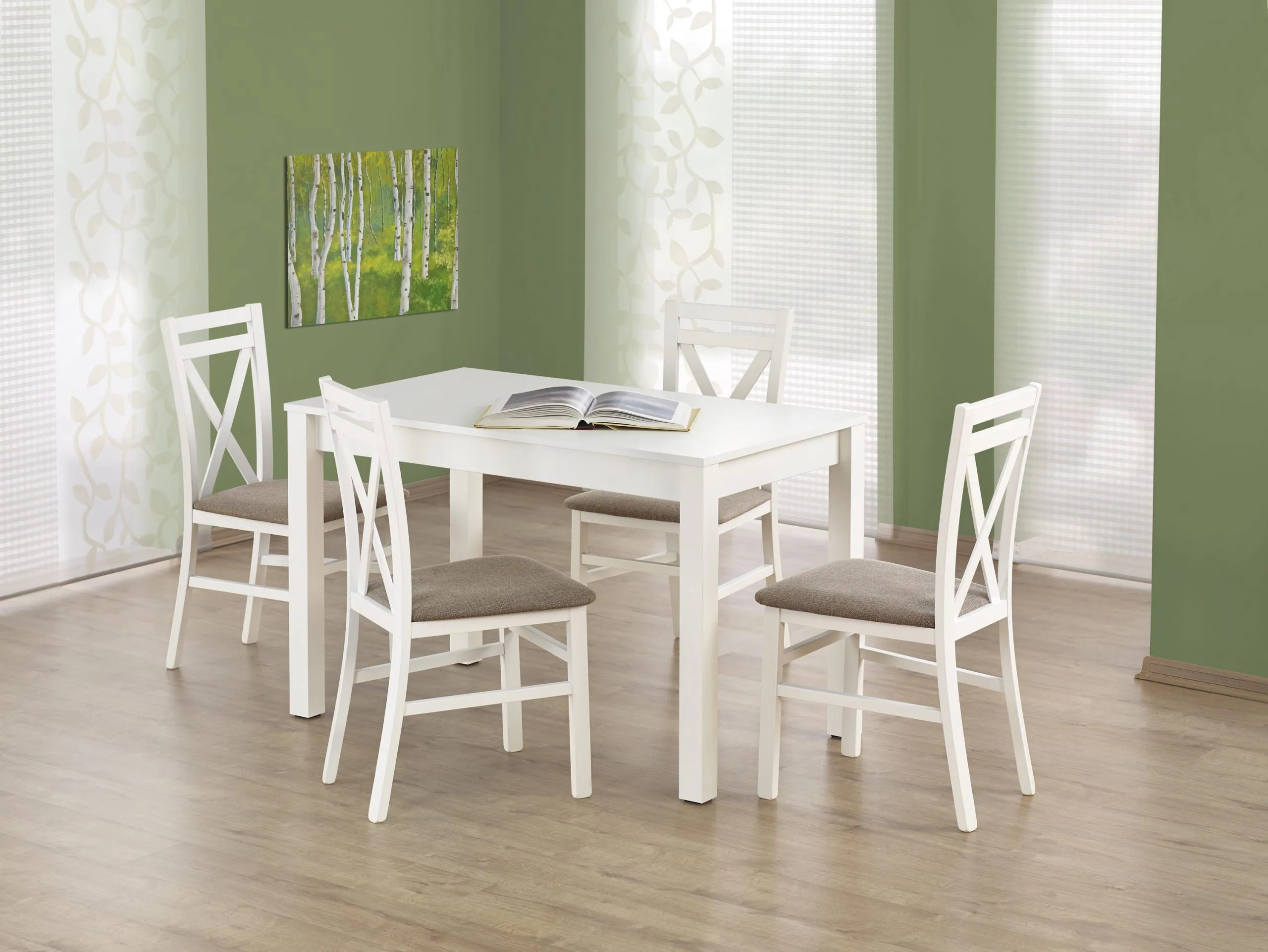 ZO-ZF101648-1 Balta KSAWERY stalo prekė elegantiškam moderniam interjerui