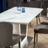 Stalas BLANCO extension table, Spalva: white marble - white