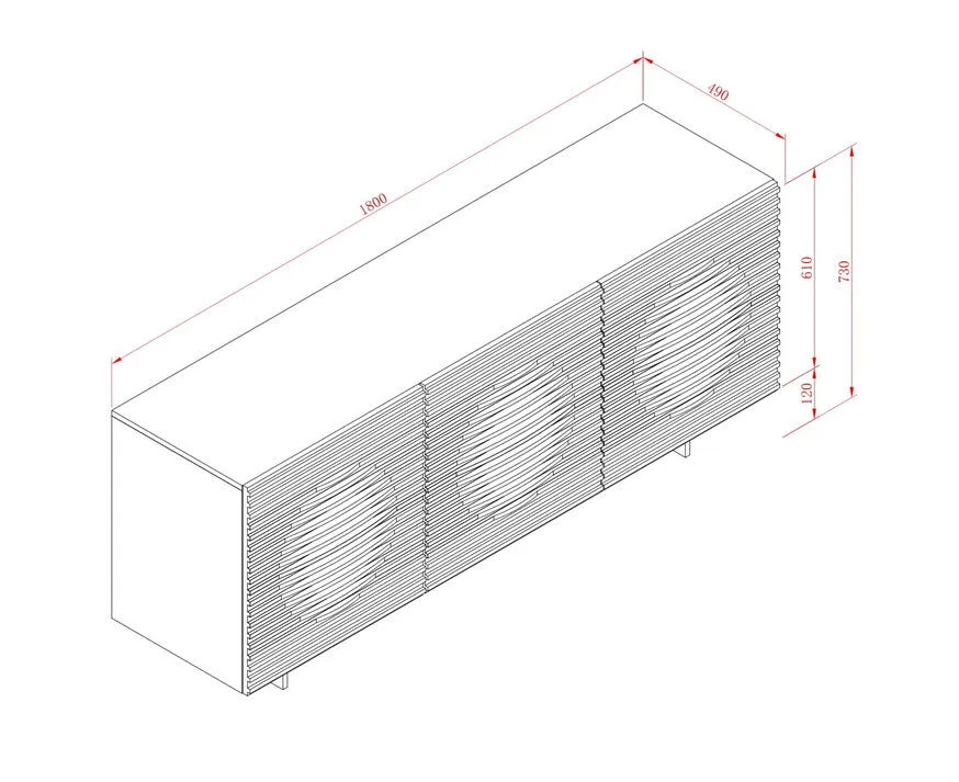 BA-LH100859-5 Moderni komoda su stalčiais ir minimalistiniu dizainu