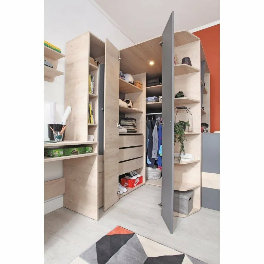 BA-MM100998-2 Kampinė spinta DELTA DL1 moderniam miegamojo interjerui
