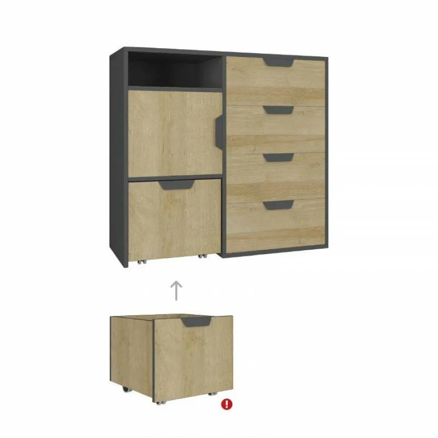 BA-MM102556-3 Moderni komoda NANO NA8 su elegantiškomis durelėmis