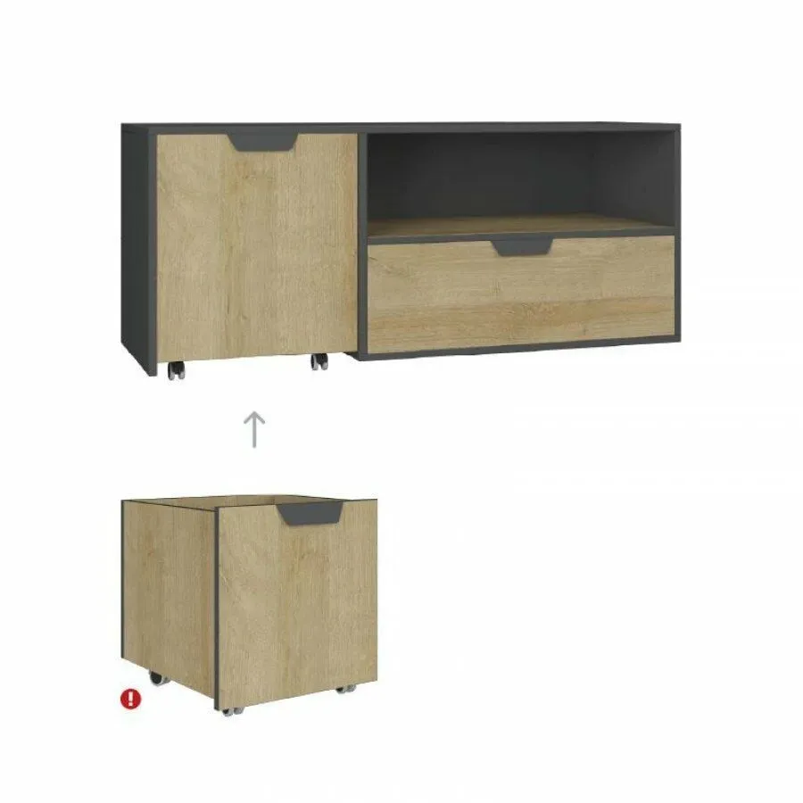 BA-MM102563-3 Modernus TV staliukas NANO NA10 su lentynomis ir stalčiais
