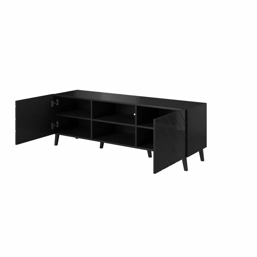 BA-MM103688-5 Modernus TV staliukas su lentynomis ir uždaromis spintelėmis
