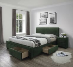 MODENA 3 bed with drawers, spalva: dark grey