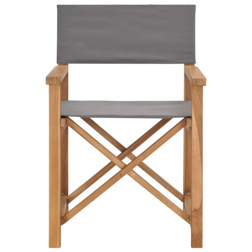 Režisieriaus kėdės, 2vnt., pilkos, tikmedžio medienos masyvas