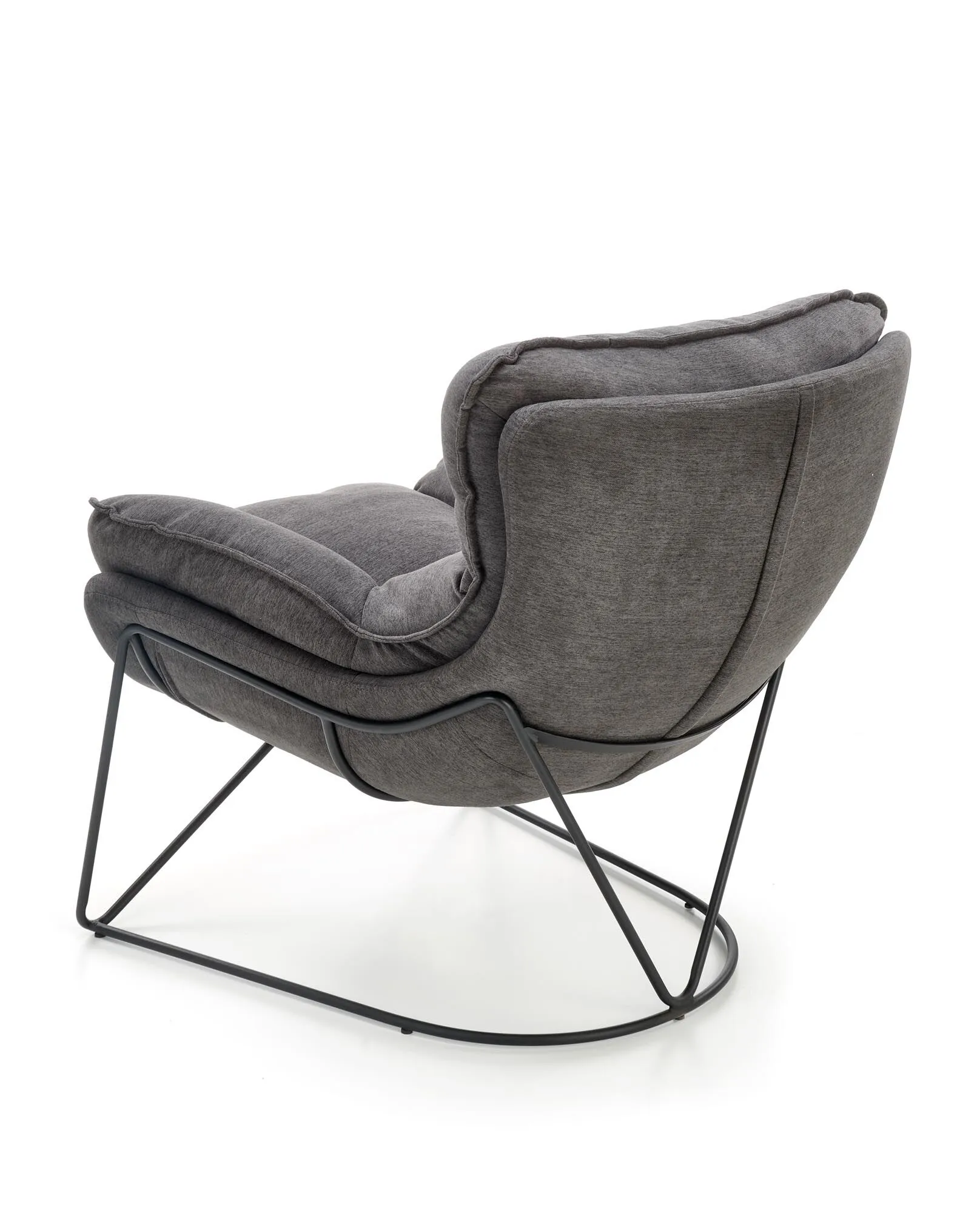 BA-HA105453-11 Modernus pilkas fotelis HA105453 su minkštu audiniu