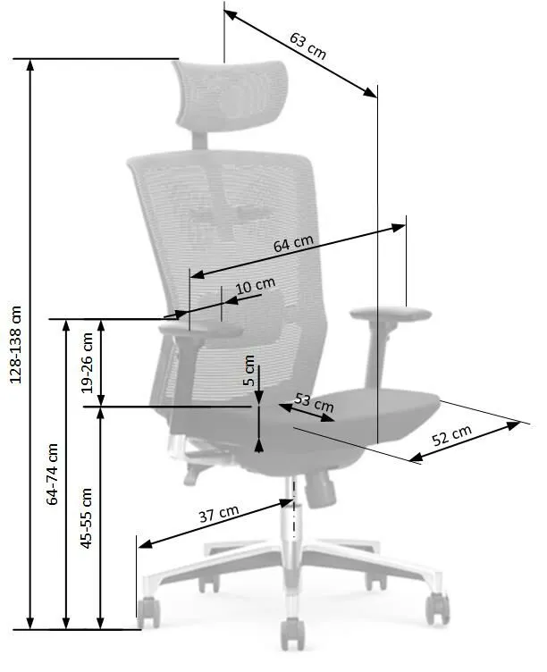 BA-HA105717-2 Juoda biuro kėdė HA105717 su ergonomišku atlošu