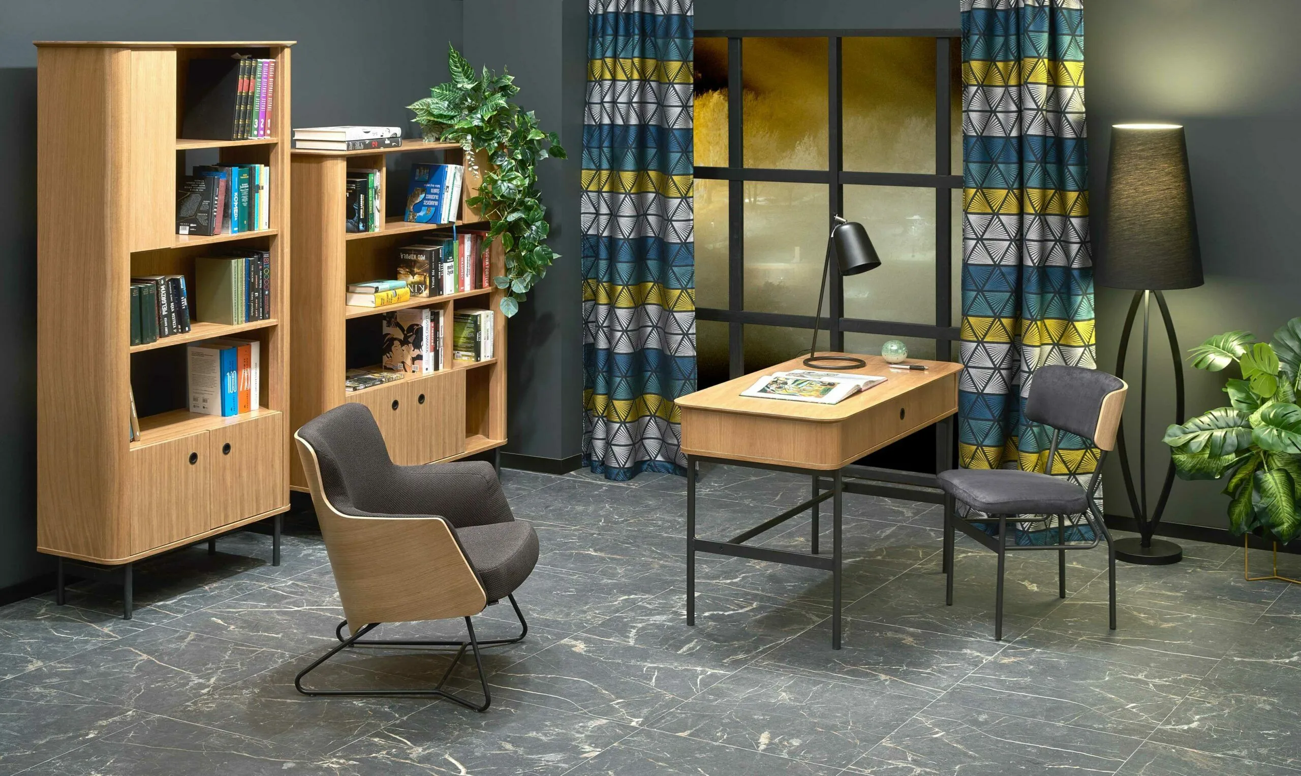 BA-HA105299-3 Moderni lentyna HA105299 su minimalistiniu dizainu interjere