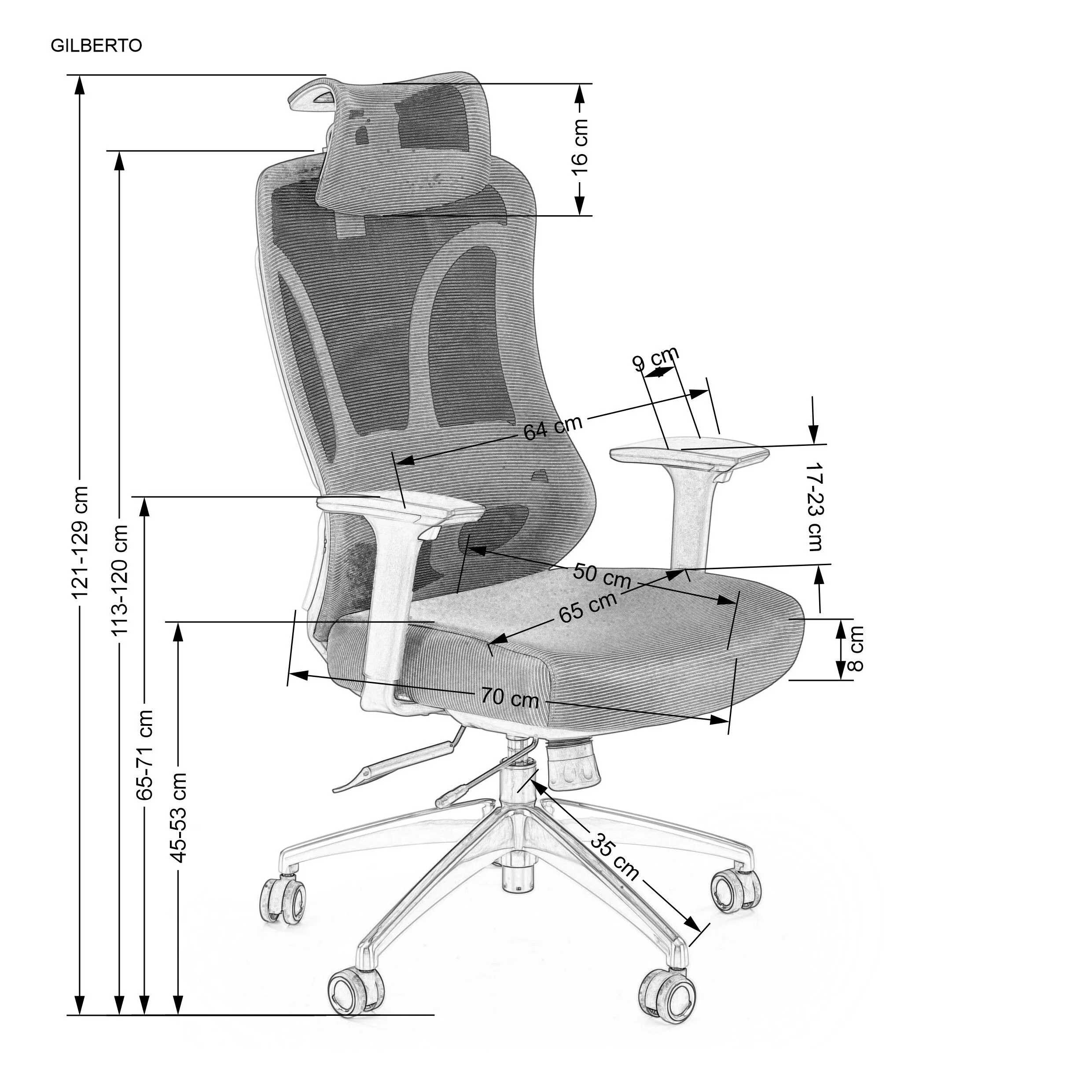 BA-HA105759-3 Ergonomiška juoda biuro kėdė su reguliuojamais porankiais