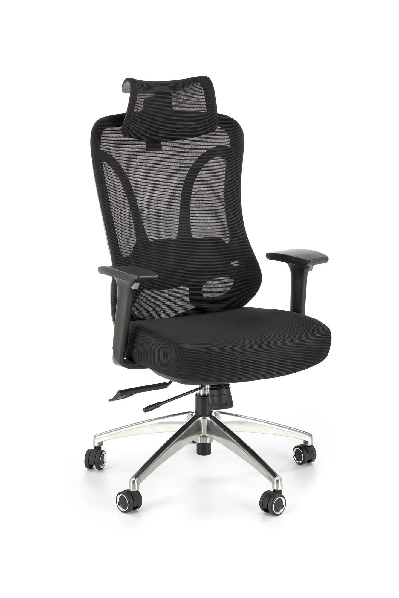 BA-HA105759-4 Ergonomiška juoda biuro kėdė su reguliuojama atrama