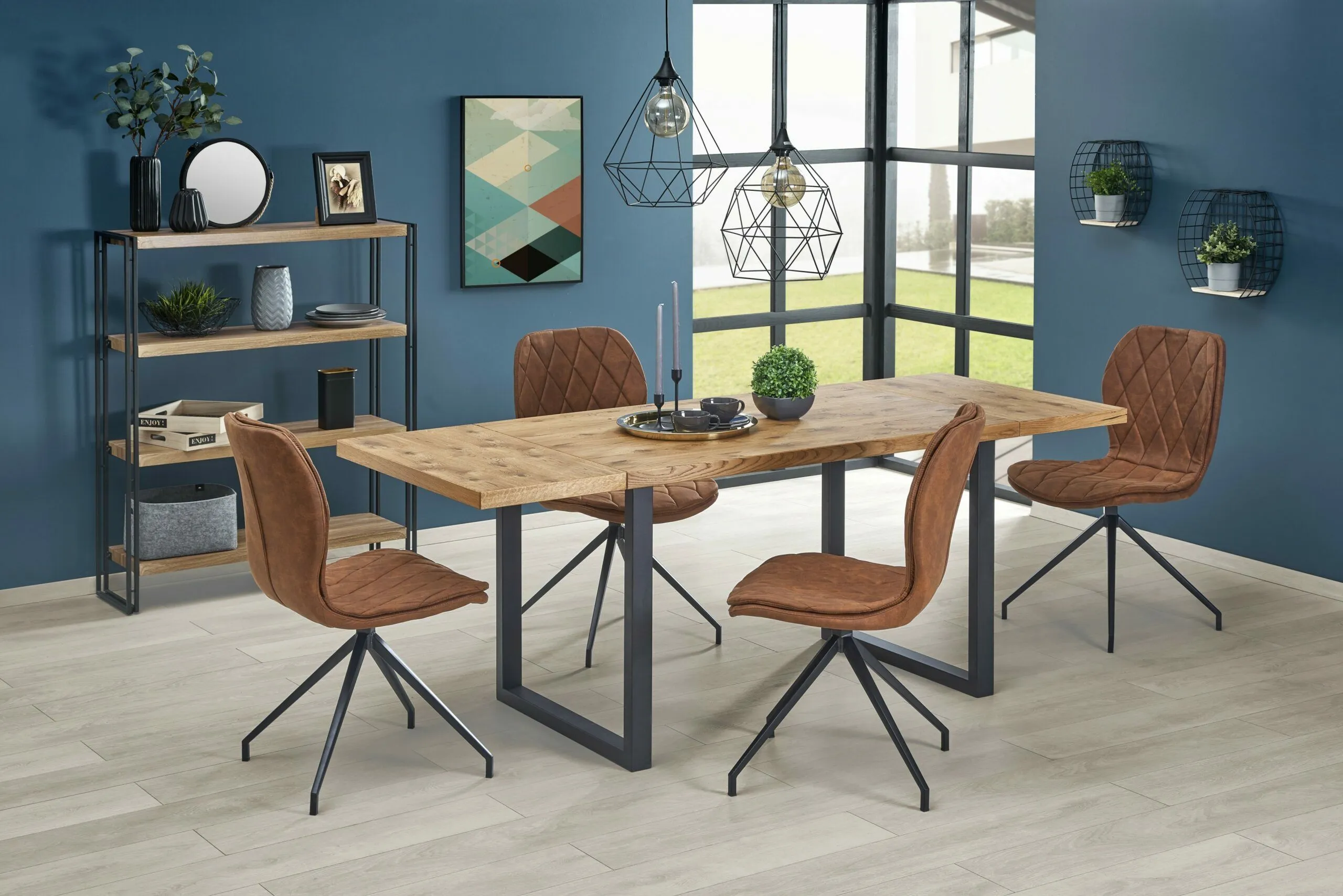 BA-HA105809-12 Modernus medinis stalas HA105809 su elegantišku dizainu