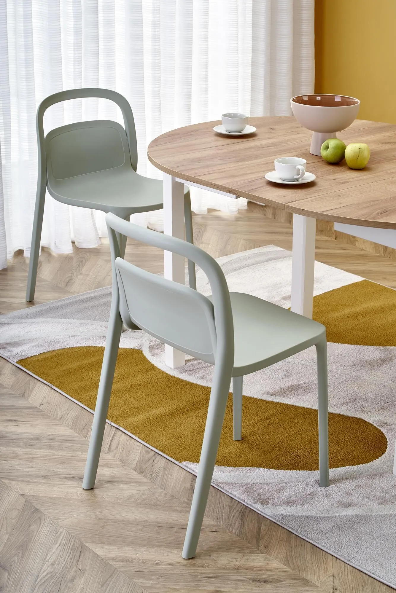 BA-HA105864-10 Modernus stalas HA105864 su elegantišku medžio paviršiumi