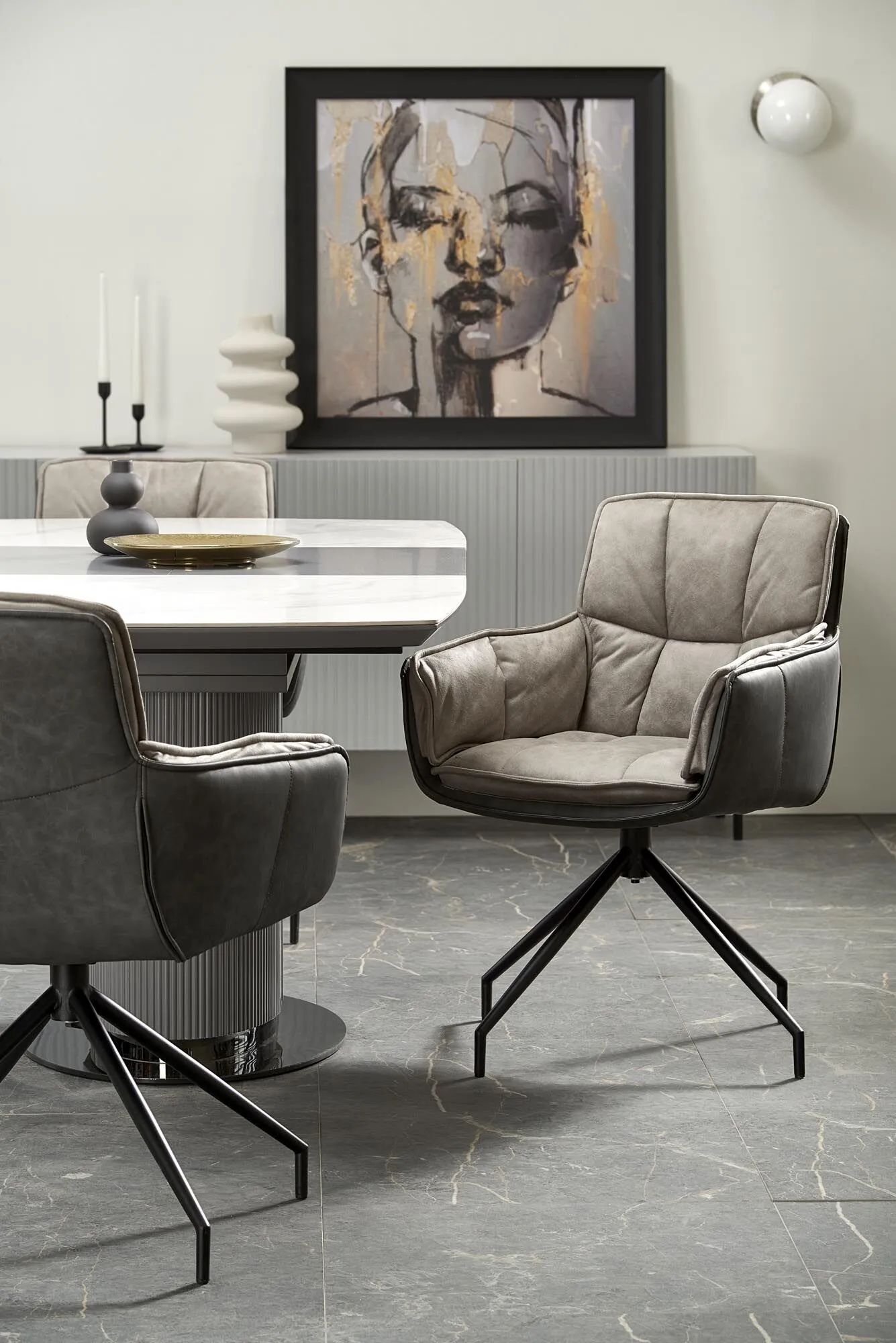 BA-HA105887-2 Išskleidžiamas valgomojo stalas moderniam interjerui