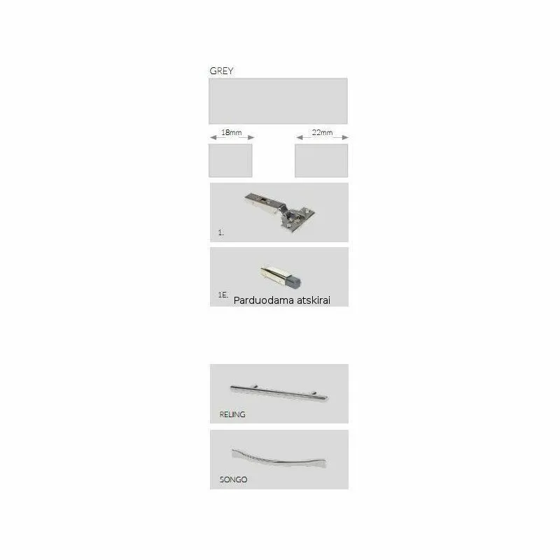 BA-GS211221-6 60 cm pakabinama spintelė su moderniu baltu dizainu