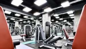 Funkcionalūs baldai sporto klubams su tvirtais paviršiais ir saugia treniruoklių salės aplinka