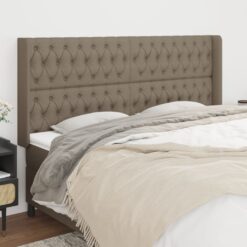 Galvūgalis su auselėmis, taupe, 203x16x118/128cm, audinys