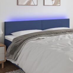 Galvūgalis su LED, mėlynos spalvos, 180x5x78/88cm, audinys