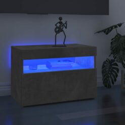 TV spintelės su LED apšvietimu, 2vnt., pilkos, 60x35x40cm