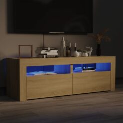 TV spintelė su LED, sonoma ąžuolo, 120x35x40 cm