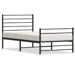 Lovos rėmas su galvūgaliu/kojūgaliu, juodas, 107x203cm, metalas