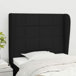 Galvūgalis su auselėmis, juodas, 103x23x118/128cm, audinys