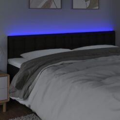 Galvūgalis su LED, juodos spalvos, 200x5x78/88cm, audinys
