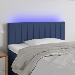 Galvūgalis su LED, mėlynos spalvos, 90x5x78/88cm, audinys