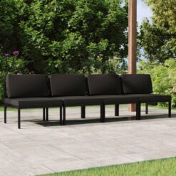 Keturvietė sodo sofa su pagalvėlėmis, antracito, aliuminis