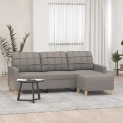 Trivietė sofa su pakoja, taupe spalvos, 180cm, audinys