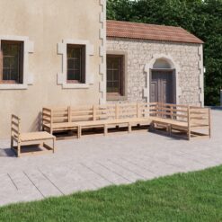 Sodo poilsio baldų komplektas, 8 dalių, pušies medienos masyvas