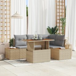 sodo sofa komplektas 5 dalių Beigi ir pilka