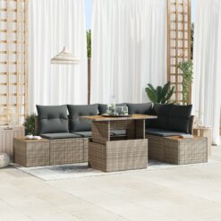 Sodo Sofa Komplekts 6 dalių Pilka Poliratanas