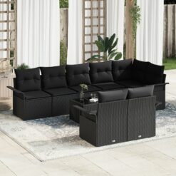 9 dalių sodo sofa rinkinys su pagalvėmis bežinių poliratanas