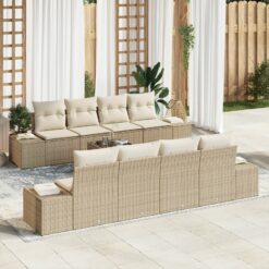 7 dalių sodo sofa rinkinys su pagalvėlėmis smėlio poli ratanas