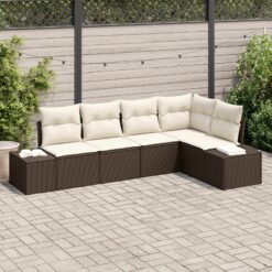 5 dalių sodo sofa su pagalvėlėmis Ruda Poli Ratanas