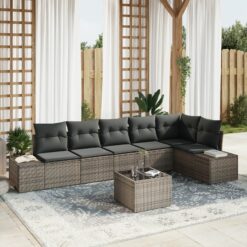6 dalių sodo sofa rinkinys su pagalvėlėmis Juodas Poli ratanas