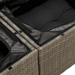 7 dalių sodo sofa rinkinys su pagalvėlėmis Pilka Poli Ratanas Akacija
