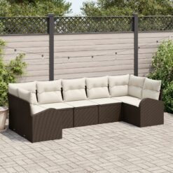 sodo sofų komplektas 7 vnt. Smėlio Ratanas Sodo sofa