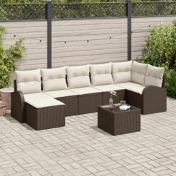7 dalių sodo sofa rinkinys su pagalvėlėmis pilkas poli ratanas