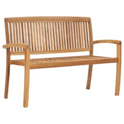Dvivietis sudedamas sodo suoliukas, 128,5cm, tikmedžio masyvas