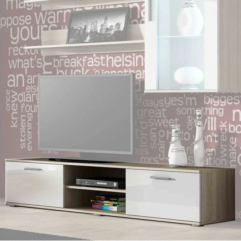 BA-GS110856-4 Modernus TV staliukas Soho S-3 su lentynomis interjere