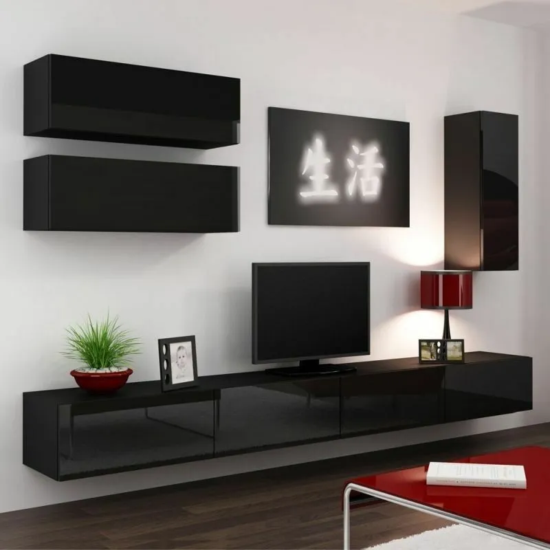 BA-GS111014-4 Moderni sekcija Vigo 13 su elegantišku lentynų dizainu