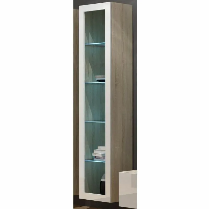 BA-GS111052-5 Vitrina Vigo 180 su LED apšvietimu moderniame interjere