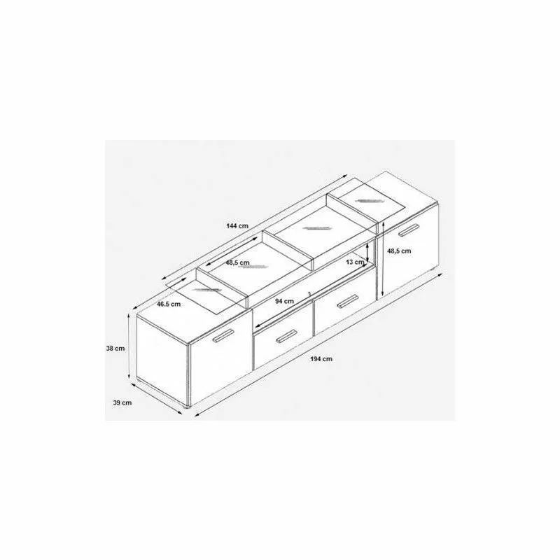 BA-GS113549-2 Modernus TV staliukas Evora su elegantišku dizainu