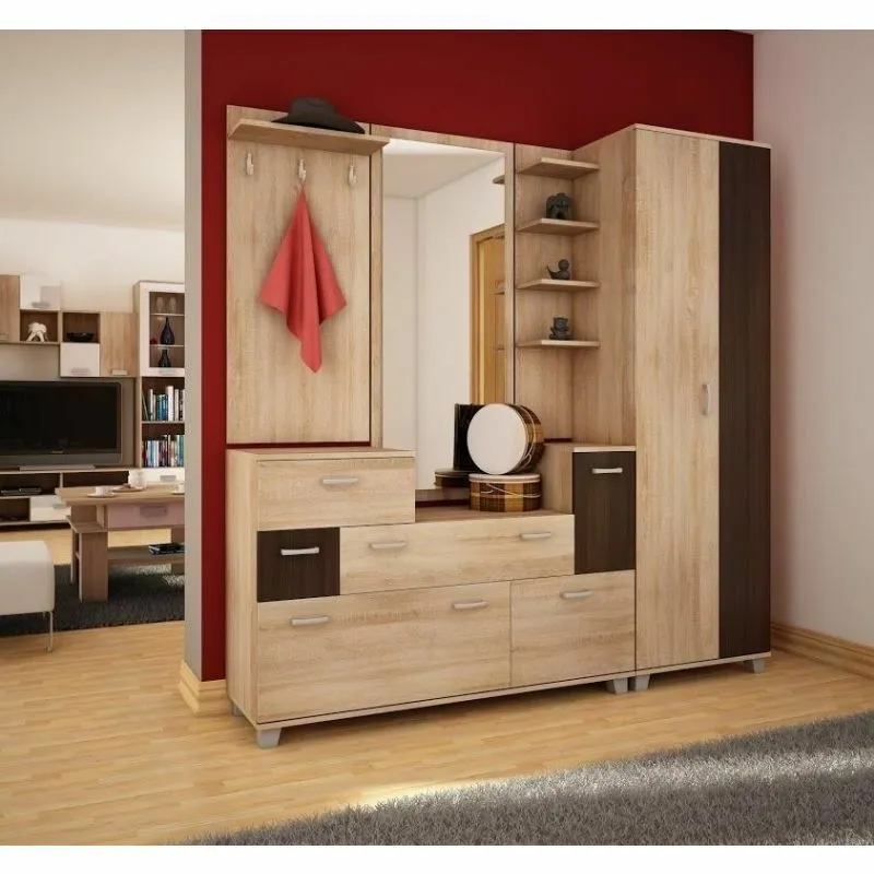 BA-GS115802-3 Modernus prieškambario komplektas Grand su veidrodžiu ir spinta